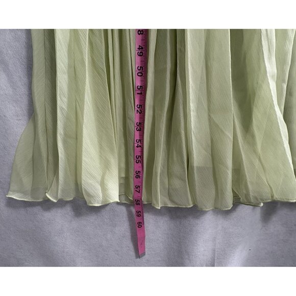 ASOS Women Maxi Dress Pleated Drape Capelet Twist Front Chiffon Sz 0 Lite Green - Picture 9 of 14